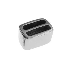 Antique Silver Loop Bar End Connector for 10mm Flat Leather