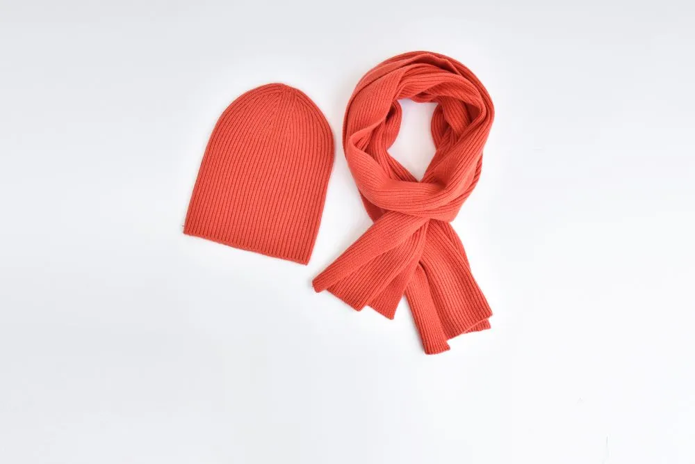 CashWool Fold-over Beanie & matching scarf
