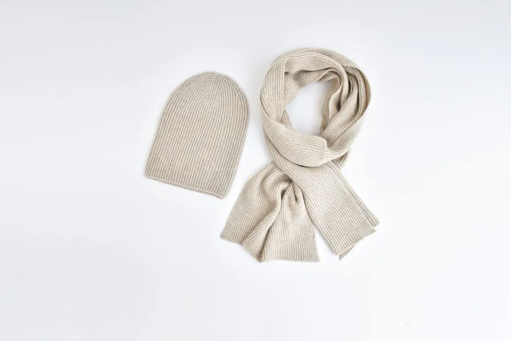 CashWool Fold-over Beanie & matching scarf