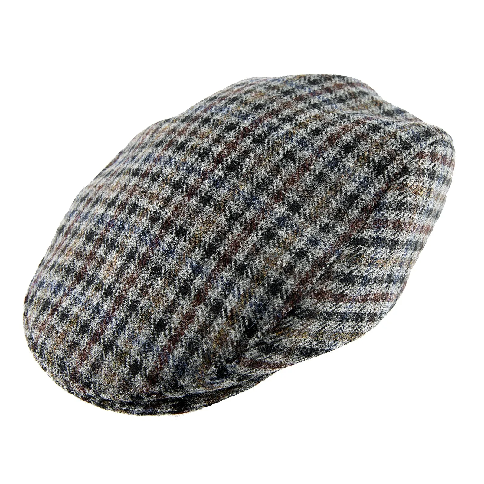 DENTS Mens Abraham Moon Yorkshire Wool Dogtooth Ivy Flat Cap - Slate