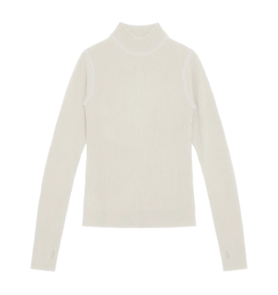 fine rib mock neck