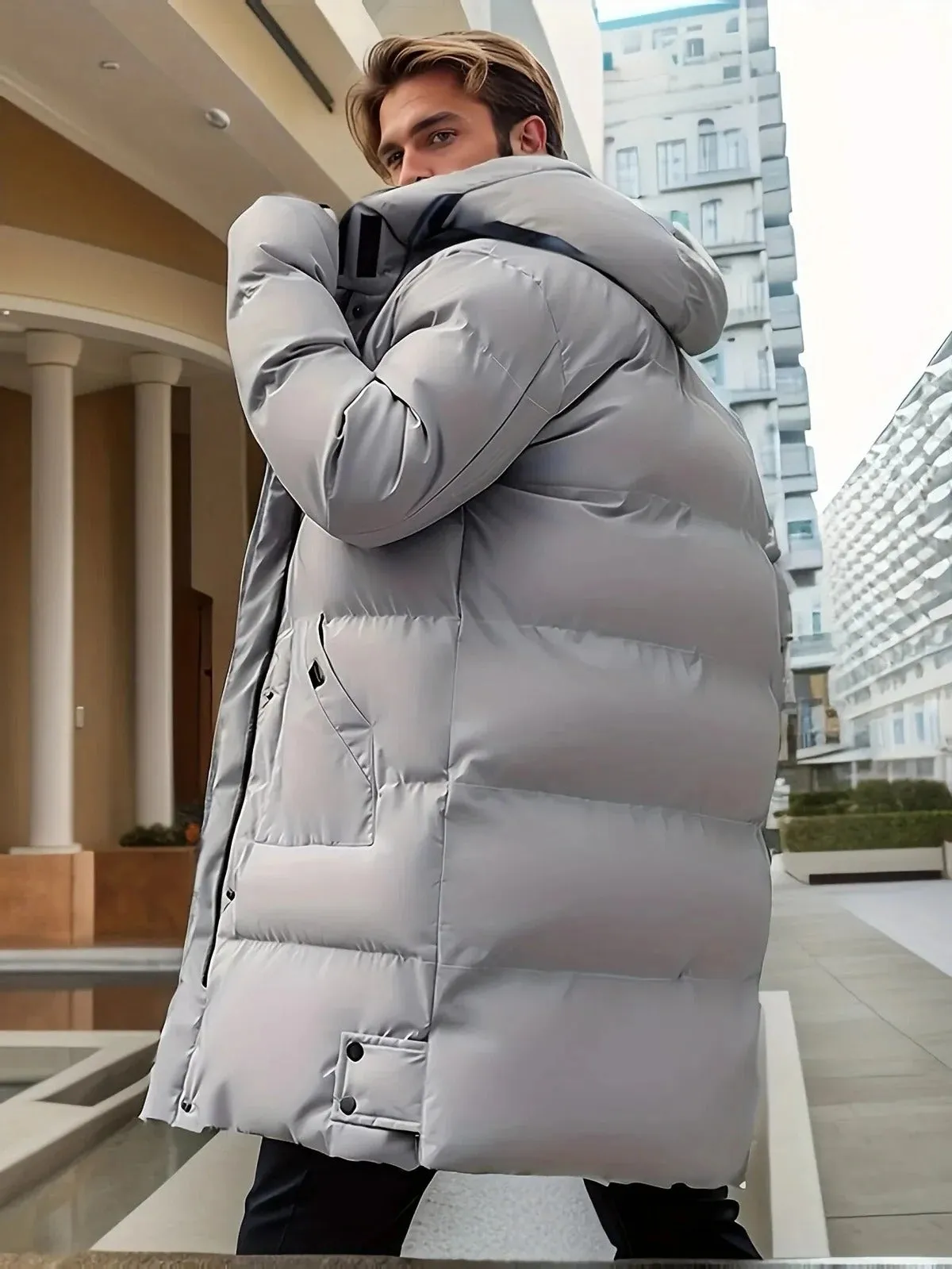 Long Winter Jacket for Men - Waterproof and Warm
