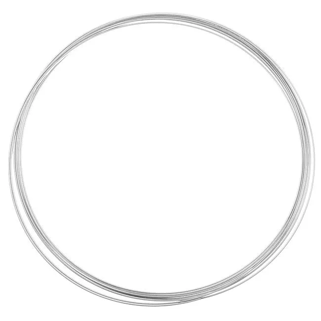 Memory Wire, Necklace Flat 3.75 Inch Diameter, 7 Loops, Silver Plated
