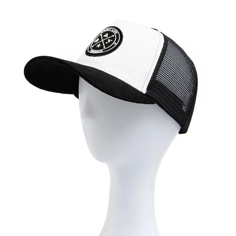 NEW Circular leather label Trucker Hat Summer Men Mesh Baseball Cap For Visor Casual Women Snapback Hip Hop Caps Unisex