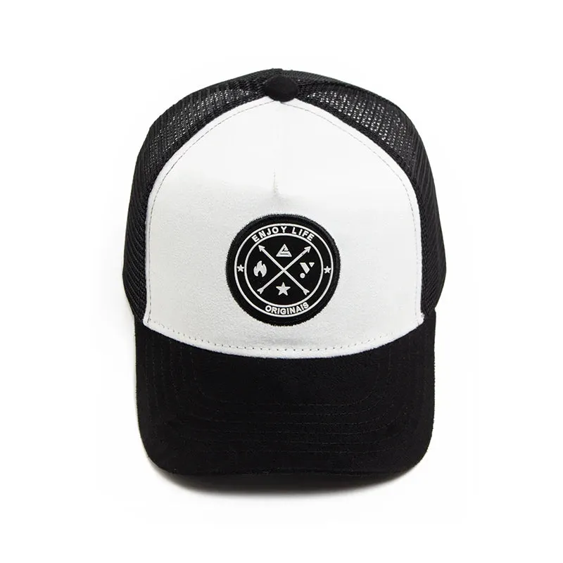 NEW Circular leather label Trucker Hat Summer Men Mesh Baseball Cap For Visor Casual Women Snapback Hip Hop Caps Unisex