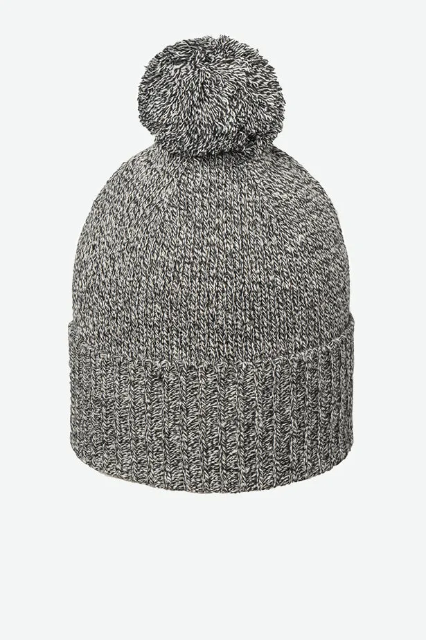 RIBBED CUFF POM BEANIE