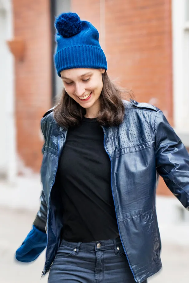 RIBBED CUFF POM BEANIE