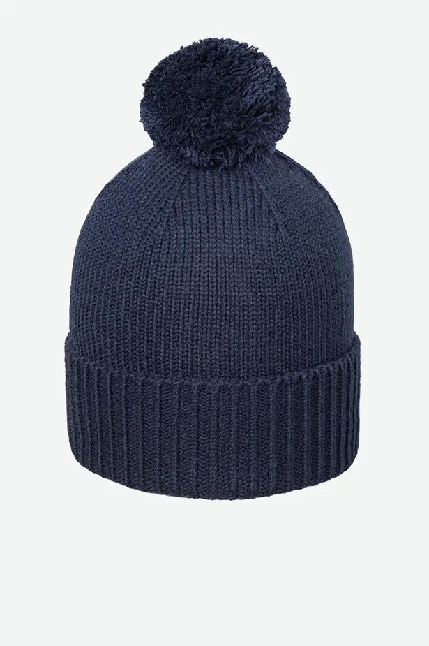 RIBBED CUFF POM BEANIE